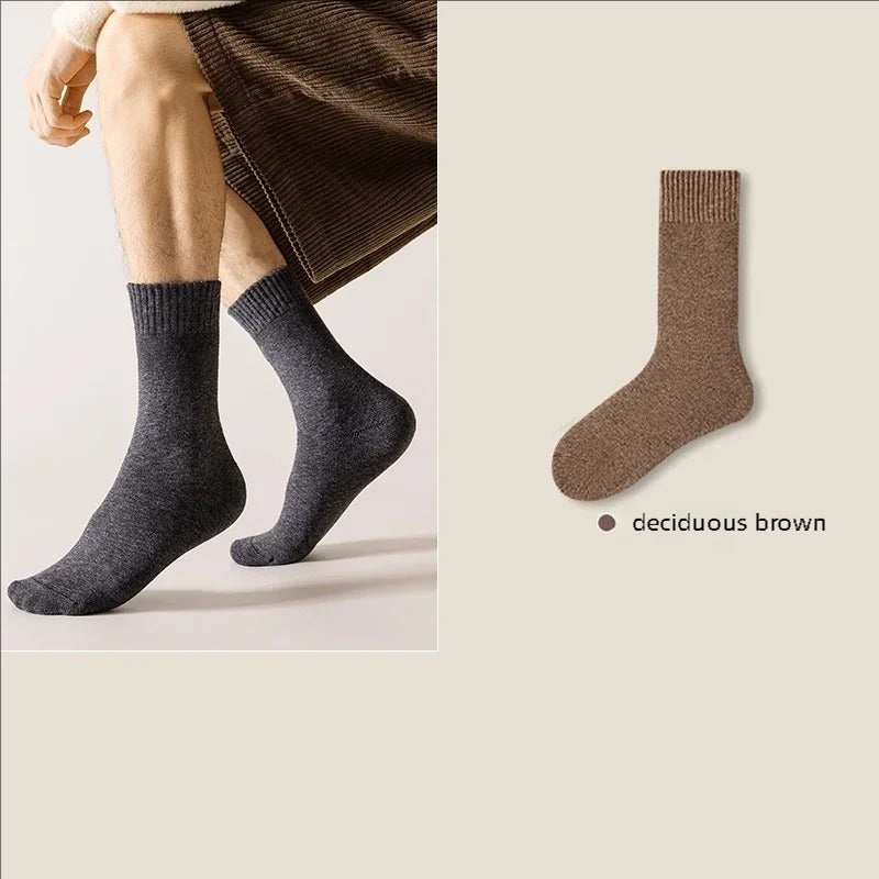 1pair Winter Thermal Knee High Merino Wool Socks for Men - Extra Warm