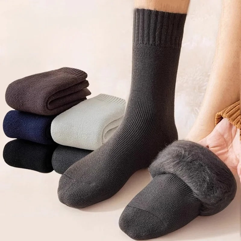 1pair Winter Thermal Knee High Merino Wool Socks for Men - Extra Warm