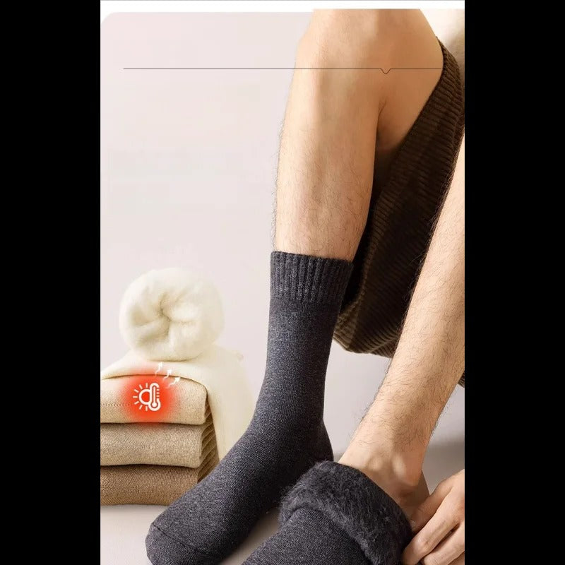1pair Winter Thermal Knee High Merino Wool Socks for Men - Extra Warm